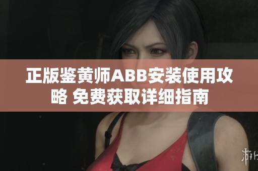 正版鉴黄师ABB安装使用攻略 免费获取详细指南