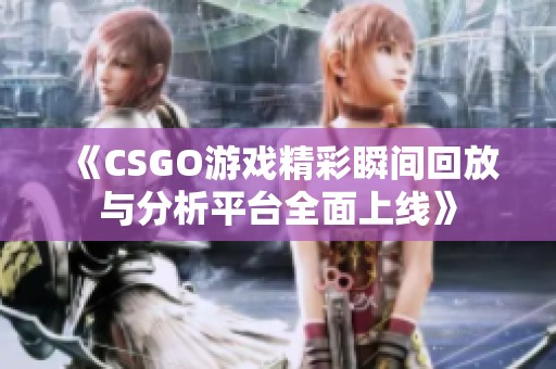 《CSGO游戏精彩瞬间回放与分析平台全面上线》