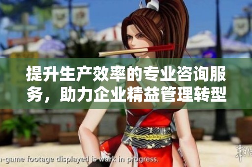 提升生产效率的专业咨询服务，助力企业精益管理转型
