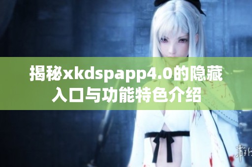 揭秘xkdspapp4.0的隐藏入口与功能特色介绍