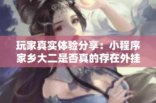 玩家真实体验分享：小程序家乡大二是否真的存在外挂现象