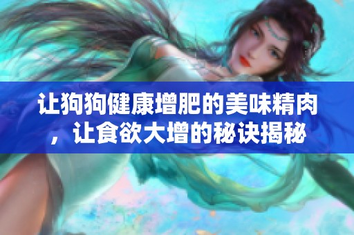 让狗狗健康增肥的美味精肉，让食欲大增的秘诀揭秘