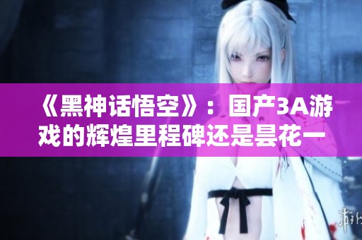 《黑神话悟空》：国产3A游戏的辉煌里程碑还是昙花一现的绝响？