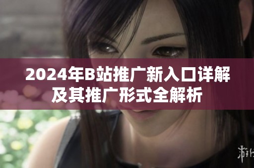 2024年B站推广新入口详解及其推广形式全解析