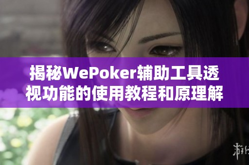 揭秘WePoker辅助工具透视功能的使用教程和原理解析