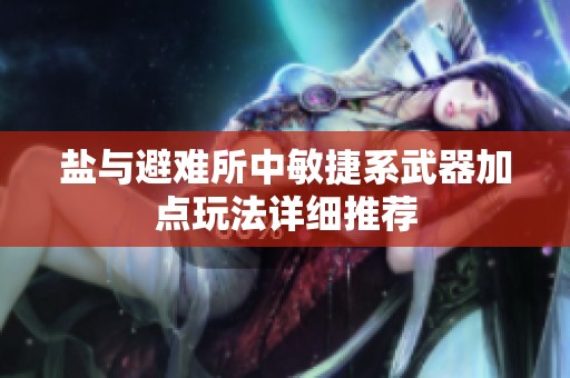 盐与避难所中敏捷系武器加点玩法详细推荐
