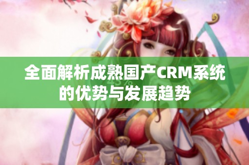 全面解析成熟国产CRM系统的优势与发展趋势