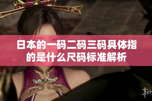 日本的一码二码三码具体指的是什么尺码标准解析