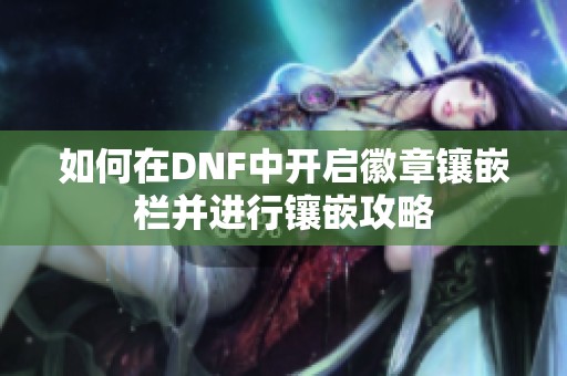 如何在DNF中开启徽章镶嵌栏并进行镶嵌攻略