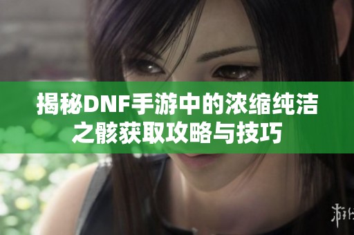 揭秘DNF手游中的浓缩纯洁之骸获取攻略与技巧