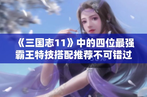 《三国志11》中的四位最强霸王特技搭配推荐不可错过！