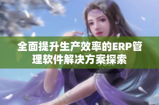 全面提升生产效率的ERP管理软件解决方案探索