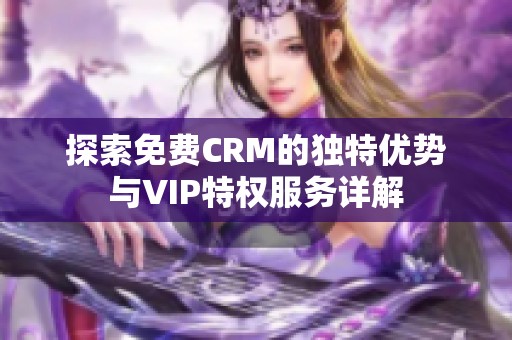 探索免费CRM的独特优势与VIP特权服务详解