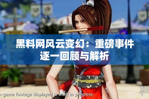 黑料网风云变幻：重磅事件逐一回顾与解析