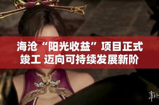海沧“阳光收益”项目正式竣工 迈向可持续发展新阶段