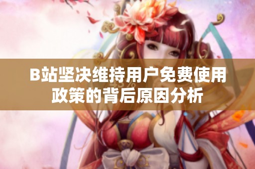 B站坚决维持用户免费使用政策的背后原因分析