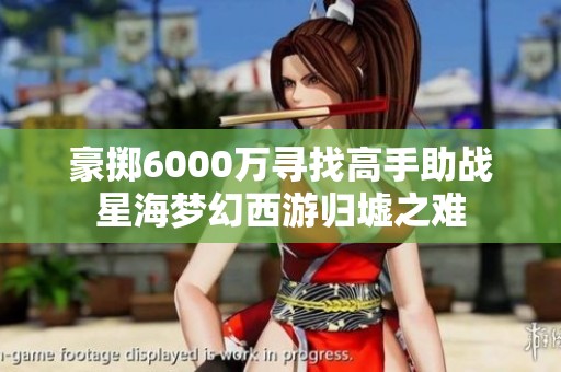 豪掷6000万寻找高手助战星海梦幻西游归墟之难