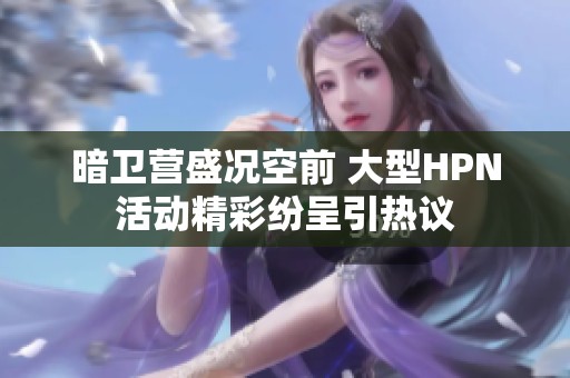 暗卫营盛况空前 大型HPN活动精彩纷呈引热议