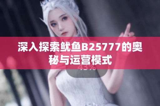 深入探索鱿鱼B25777的奥秘与运营模式