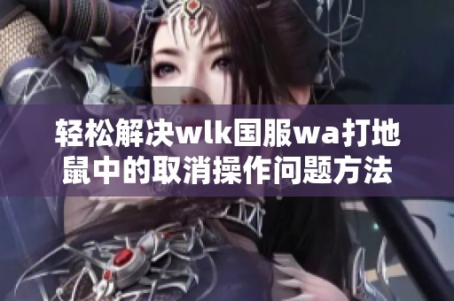 轻松解决wlk国服wa打地鼠中的取消操作问题方法