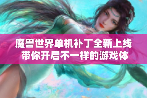 魔兽世界单机补丁全新上线 带你开启不一样的游戏体验