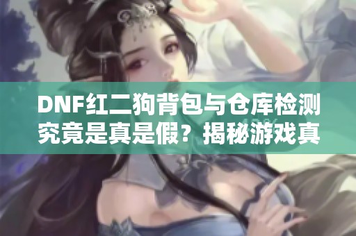 DNF红二狗背包与仓库检测究竟是真是假？揭秘游戏真相