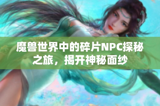 魔兽世界中的碎片NPC探秘之旅，揭开神秘面纱