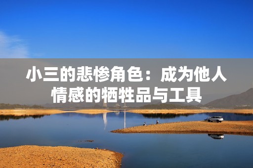 小三的悲惨角色：成为他人情感的牺牲品与工具