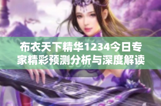 布衣天下精华1234今日专家精彩预测分析与深度解读