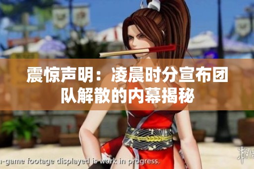 震惊声明：凌晨时分宣布团队解散的内幕揭秘