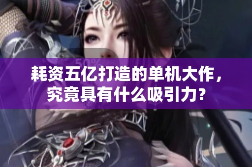 耗资五亿打造的单机大作，究竟具有什么吸引力？