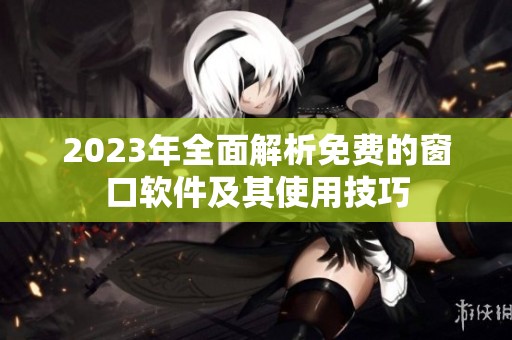 2023年全面解析免费的窗口软件及其使用技巧