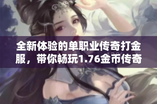 全新体验的单职业传奇打金服，带你畅玩1.76金币传奇！