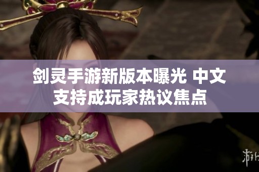 剑灵手游新版本曝光 中文支持成玩家热议焦点