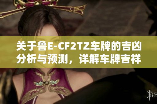 关于鲁E-CF2TZ车牌的吉凶分析与预测，详解车牌吉祥寓意