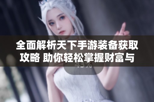 全面解析天下手游装备获取攻略 助你轻松掌握财富与实力的双重奥秘
