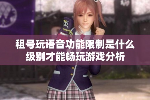 租号玩语音功能限制是什么级别才能畅玩游戏分析