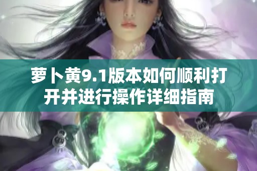 萝卜黄9.1版本如何顺利打开并进行操作详细指南