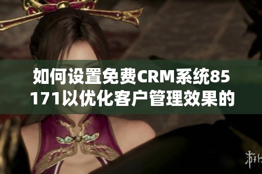 如何设置免费CRM系统85171以优化客户管理效果的方法详解
