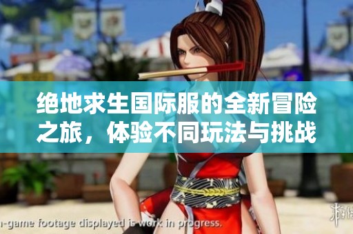 绝地求生国际服的全新冒险之旅，体验不同玩法与挑战的精彩人生
