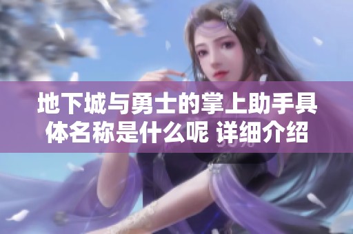 地下城与勇士的掌上助手具体名称是什么呢 详细介绍来袭