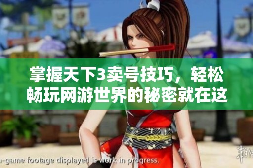 掌握天下3卖号技巧，轻松畅玩网游世界的秘密就在这里