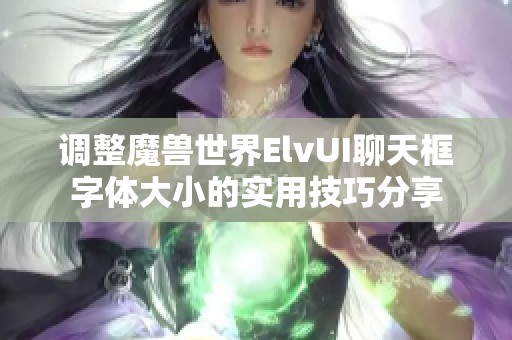 调整魔兽世界ElvUI聊天框字体大小的实用技巧分享