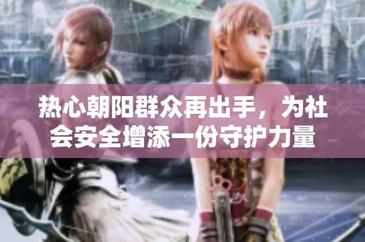 热心朝阳群众再出手，为社会安全增添一份守护力量