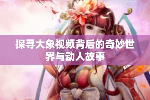 探寻大象视频背后的奇妙世界与动人故事