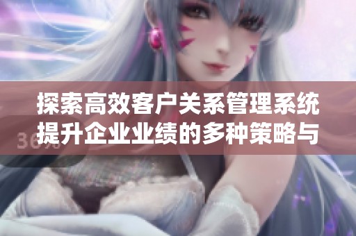 探索高效客户关系管理系统提升企业业绩的多种策略与实践