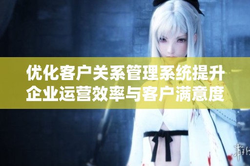 优化客户关系管理系统提升企业运营效率与客户满意度