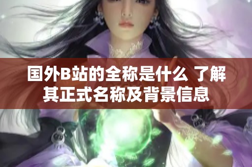 国外B站的全称是什么 了解其正式名称及背景信息