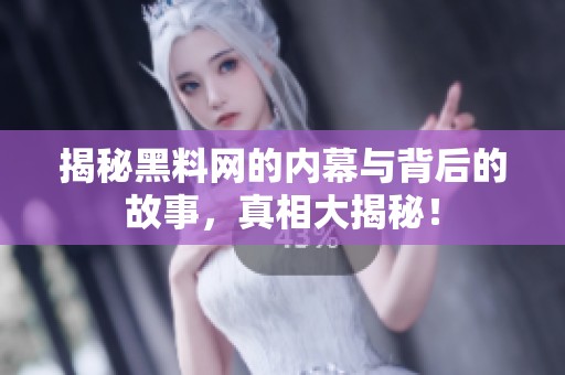 揭秘黑料网的内幕与背后的故事，真相大揭秘！