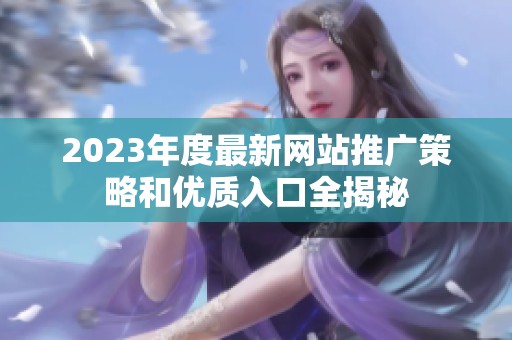 2023年度最新网站推广策略和优质入口全揭秘